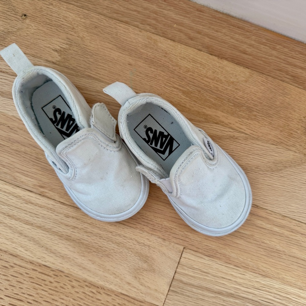 Vans Kids Classic White Slip-On Sneakers